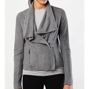 VINCE Asymmetrical Zip Suede Jacket Size Large 100% Leather Moto 80’s Motorcycle